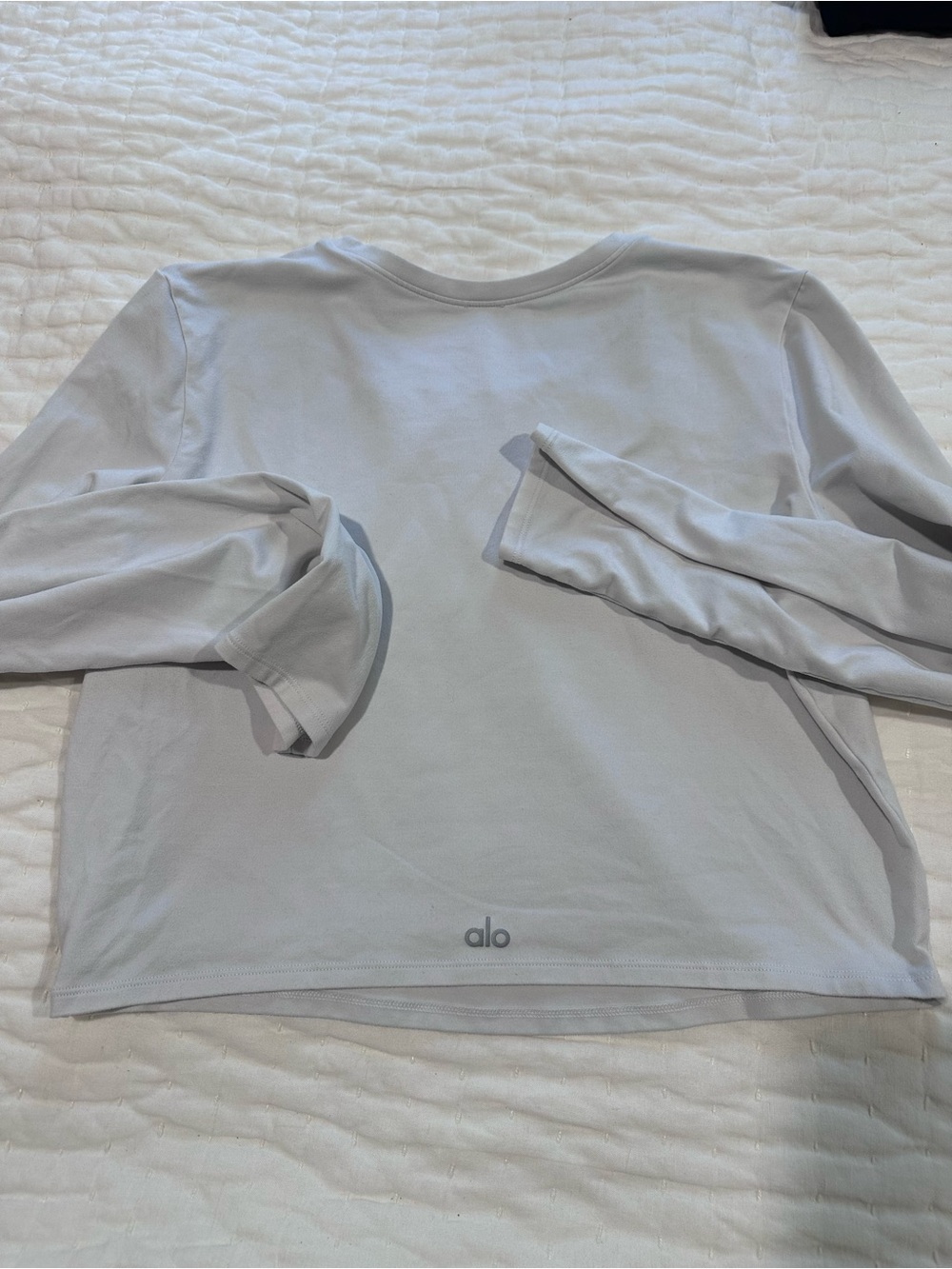 ALO Yoga white  Long Sleeve Crop Top